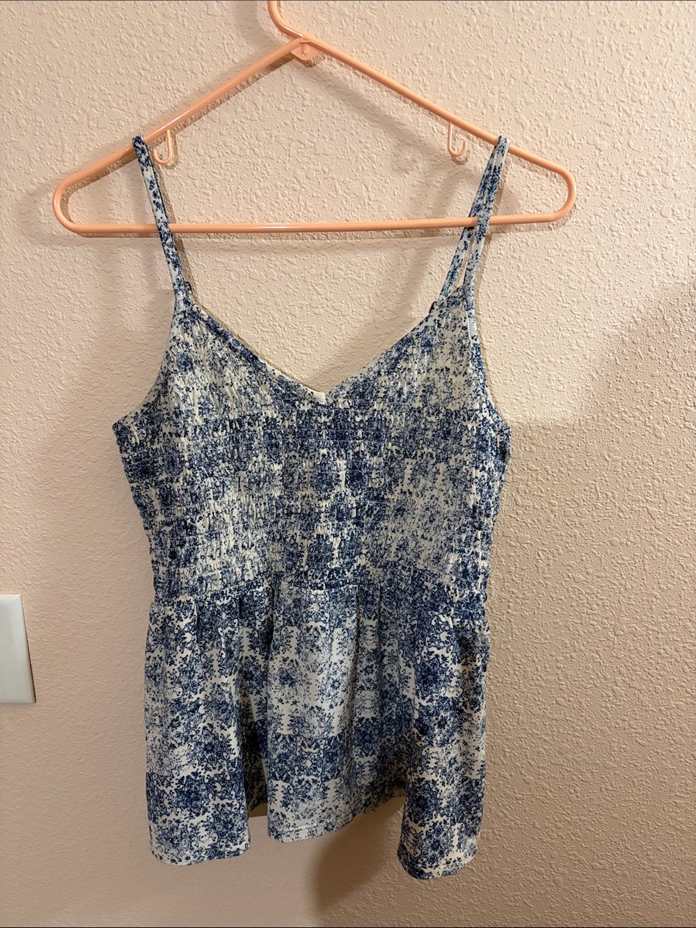 Maurice’s Blue Floral Smocked Tank Top